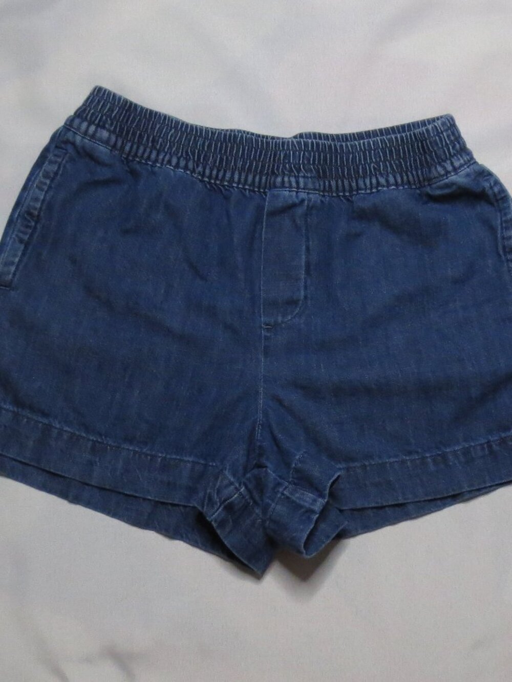 FREE ASSEMBLY womens SHORTS blue JEANS pull-on ELASTIC WAIST SIZE S